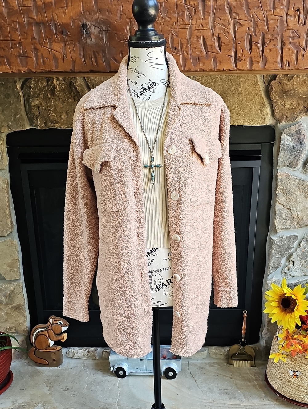 Sincerely Jules Camel Taupe Textured Shirt Jacket Shacket XS